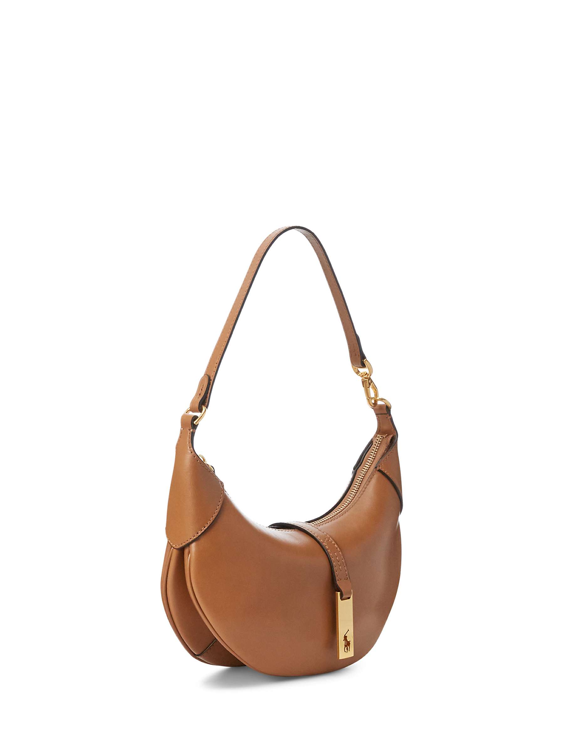 Buy Polo Ralph Lauren ID Mini Leather Shoulder Bag, Tan Online at johnlewis.com