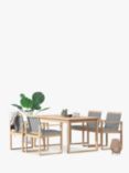 Suntime Monaco 4-Seater Garden Dining Table & Chairs Set, FSC-Certified (Acacia Wood), Grey/Natural