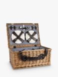 Navigate Three Rivers 4 Person Willow Wicker Filled Picnic Hamper, Navy/Natural