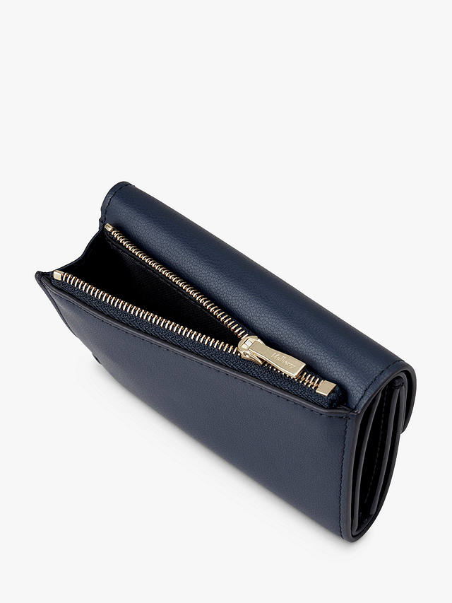 Mulberry Darley Folded Multi-Card Micro Classic Grain Leather Wallet, Nigh Sky