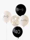 Ginger Ray 40th Birthday Balloon Bundle, Pack of 5