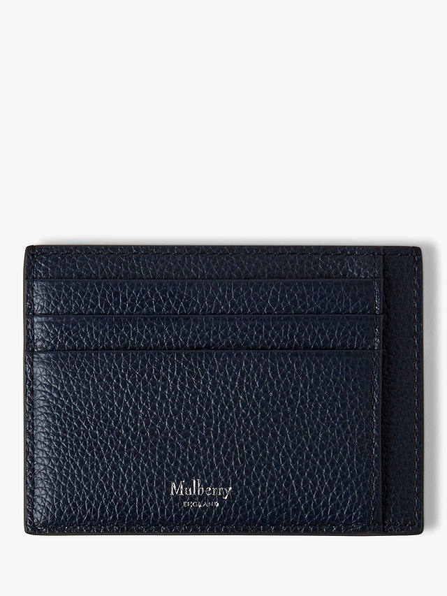 Mulberry Small Classic Grain Leather Card Holder, Night Sky