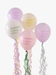 Ginger Ray Pastel Birthday Balloons, Pack of 5