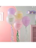 Ginger Ray Pastel Birthday Balloons, Pack of 5