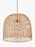 Nkuku Noko Wicker Dome Pendant Ceiling Light, Natural