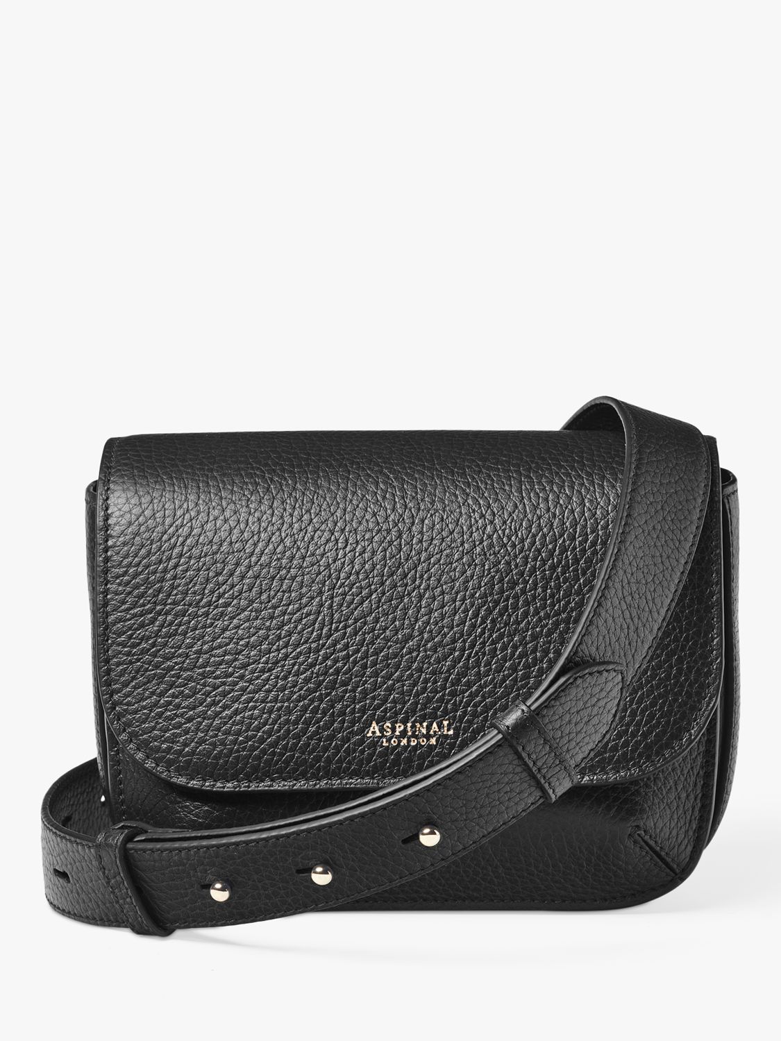 Aspinal of London Ella Pebble Leather Crossbody Bag, Black