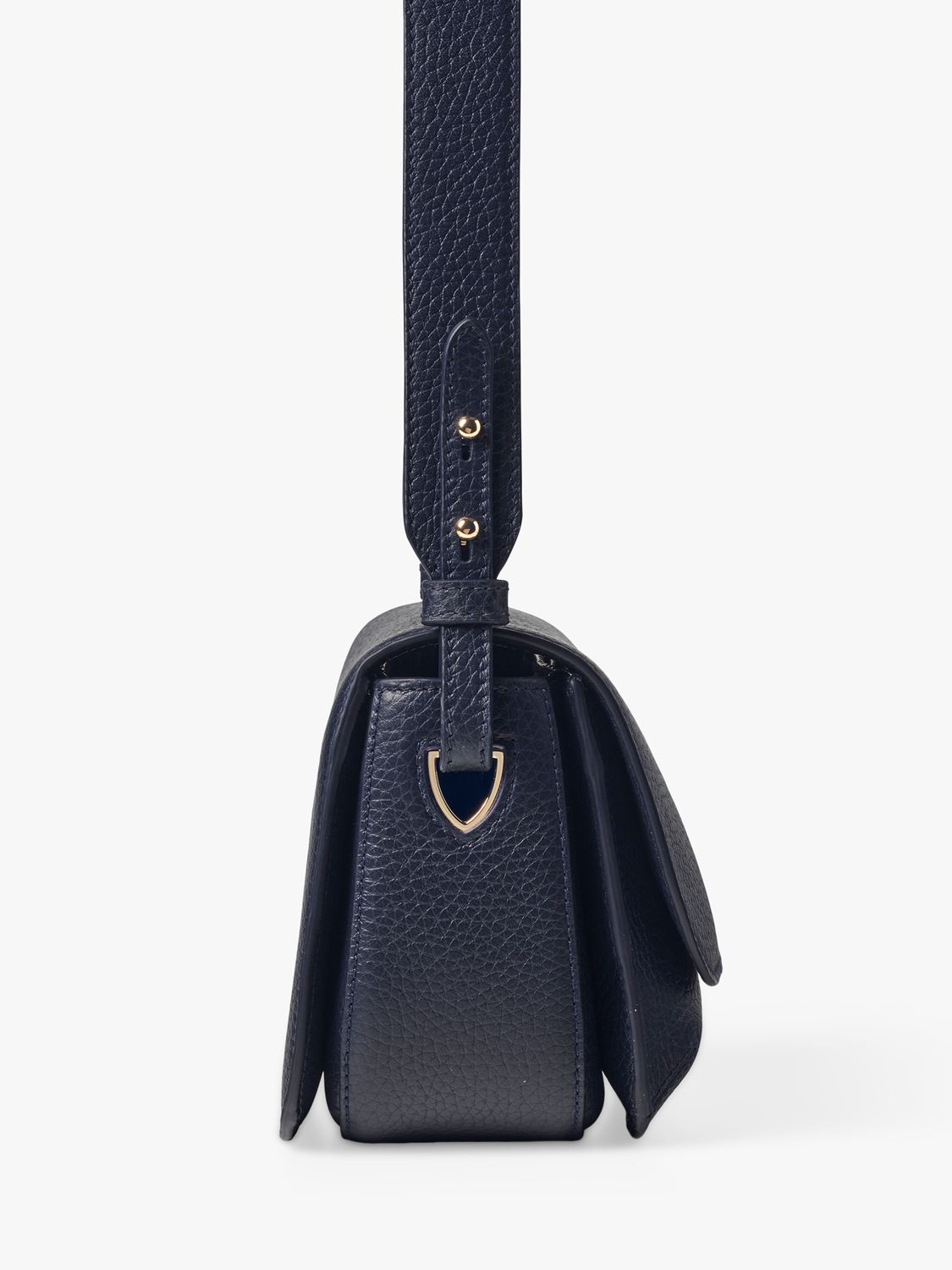 Aspinal of London Ella Pebble Leather Crossbody Bag, Navy