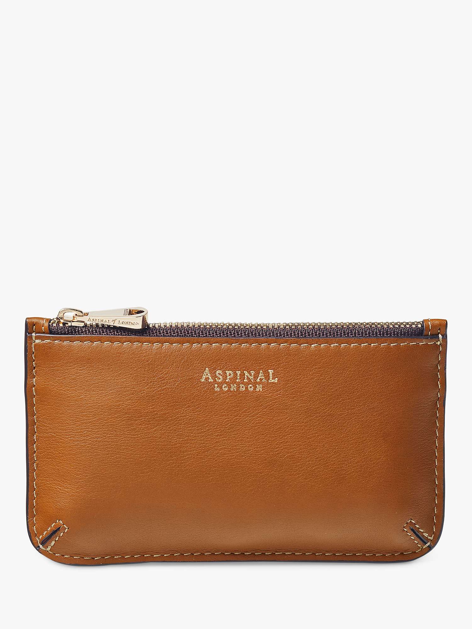 Buy Aspinal of London Ella Leather Card and Coin Holder, Tan Online at johnlewis.com