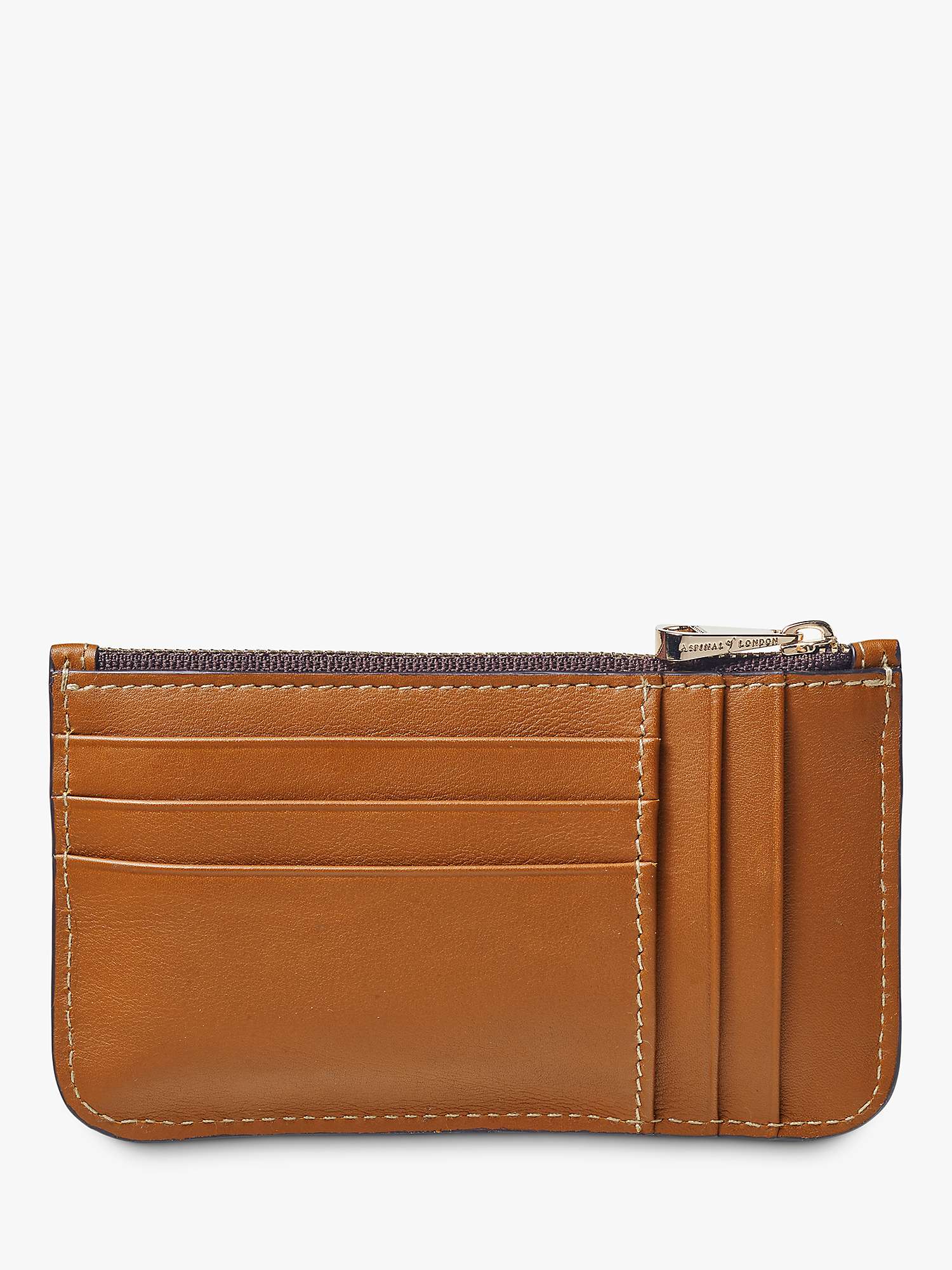 Buy Aspinal of London Ella Leather Card and Coin Holder, Tan Online at johnlewis.com