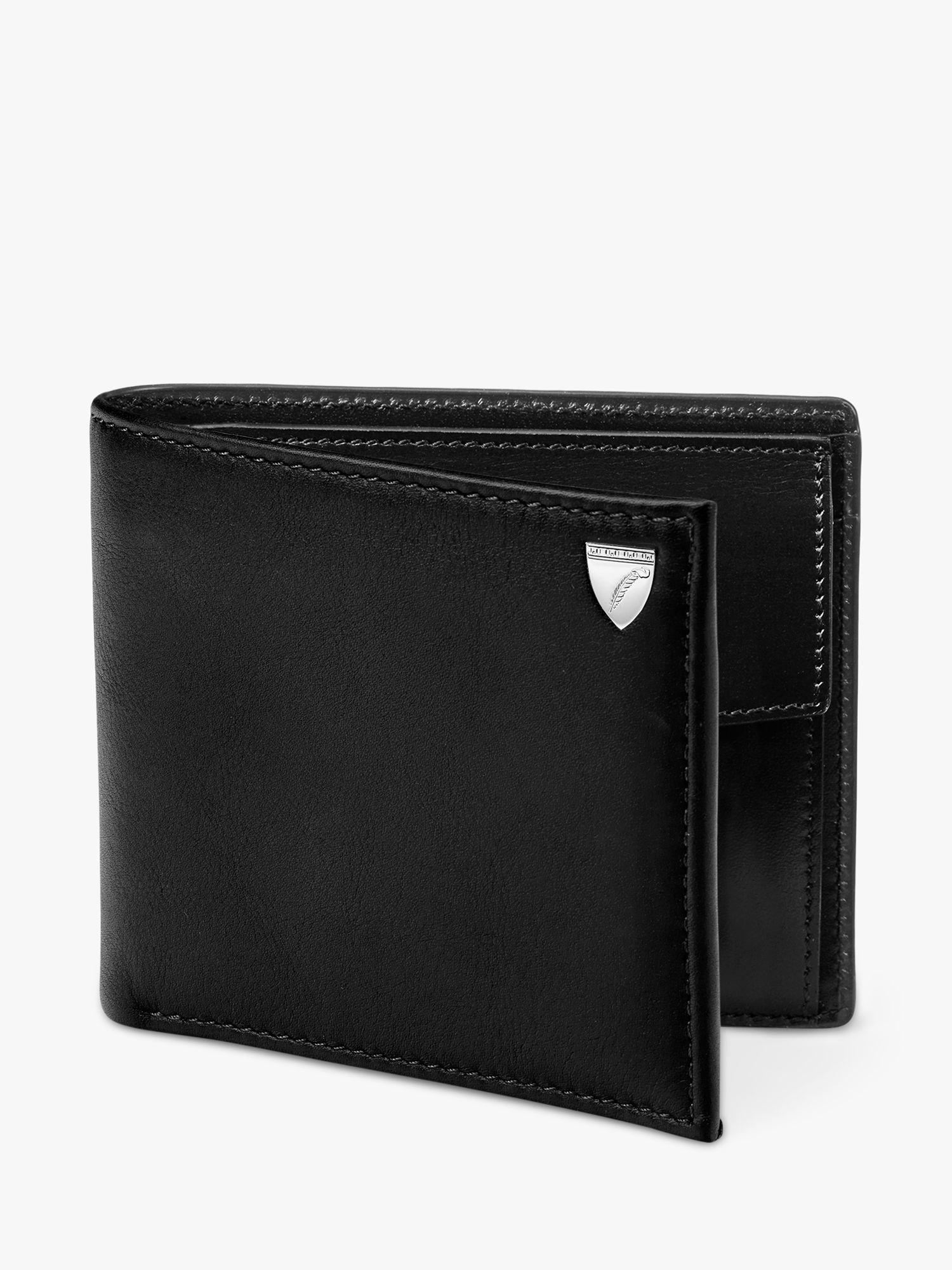 Aspinal of London Single Billfold Smooth Leather Coin Wallet, Black