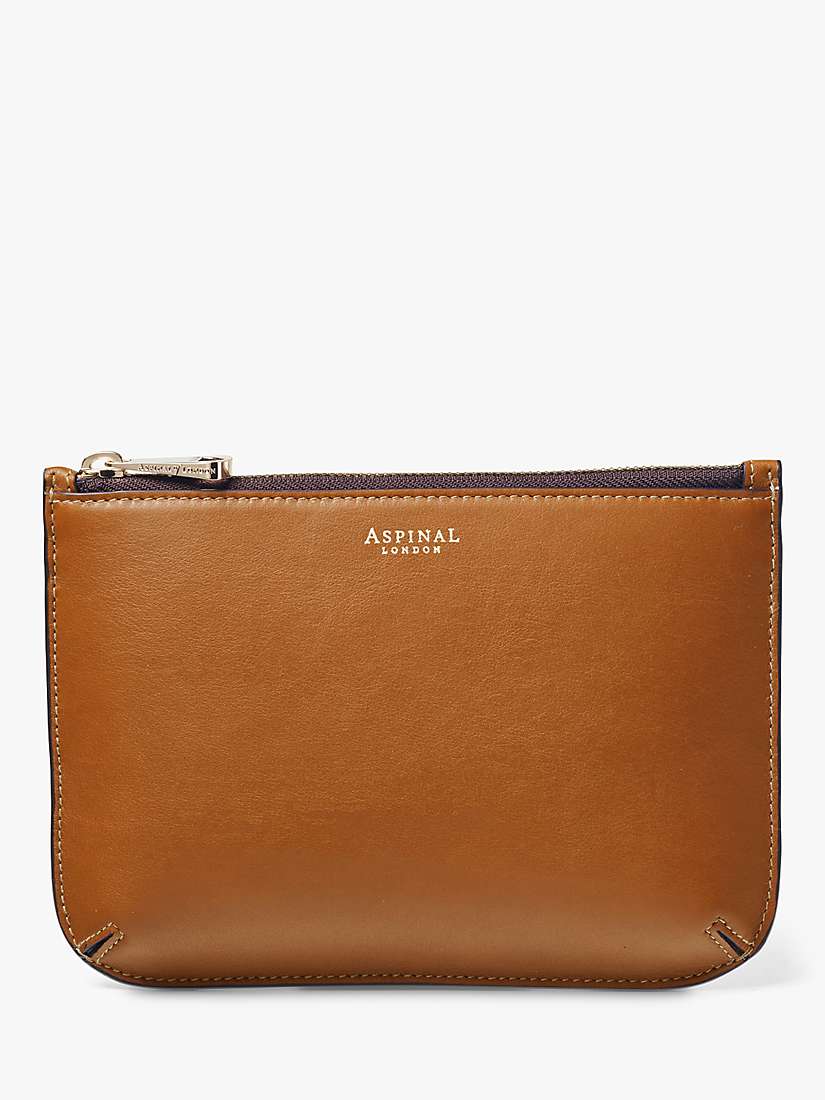 Buy Aspinal of London Medium Ella Smooth Leather Pouch, Tan Online at johnlewis.com