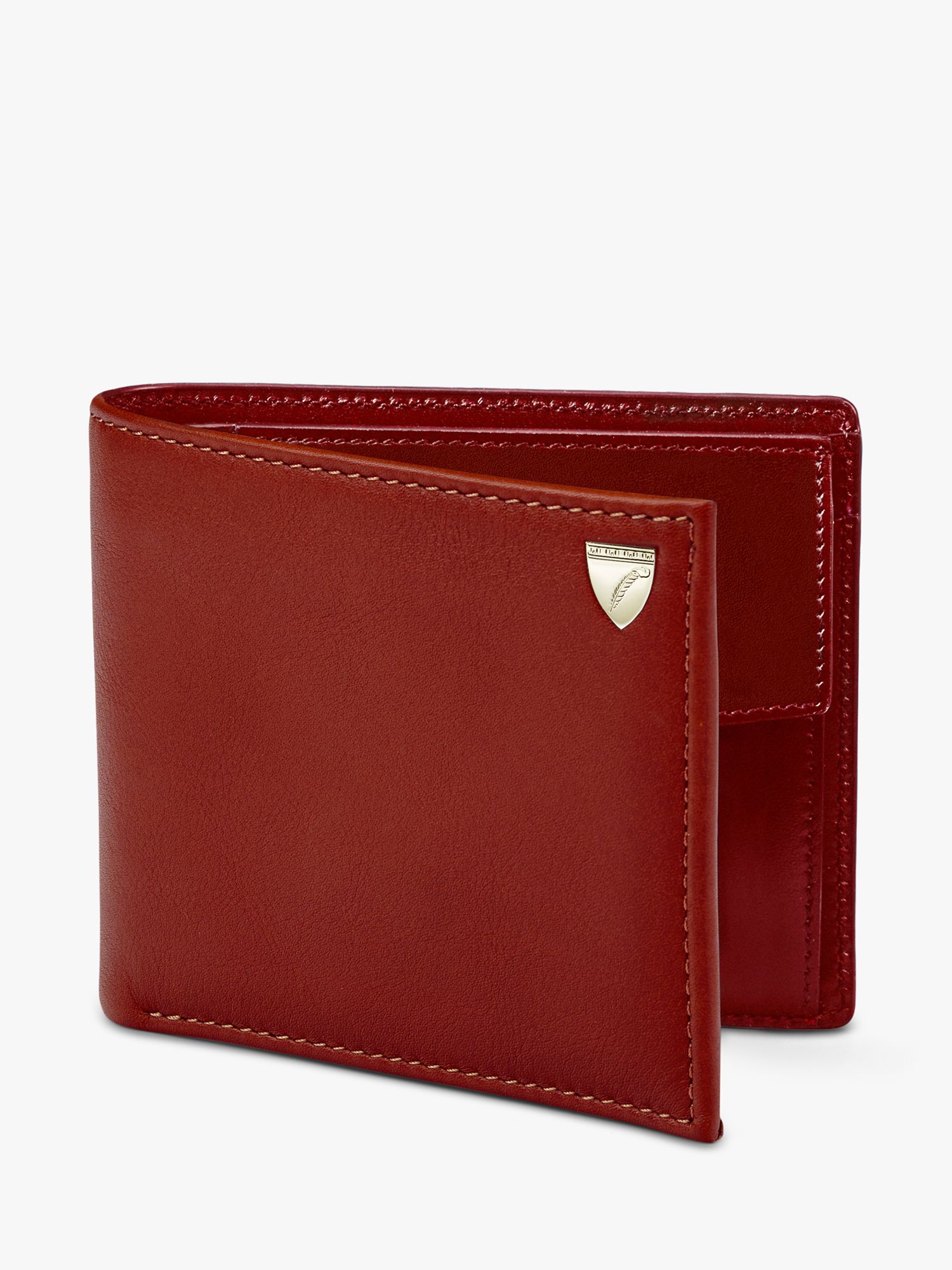 Aspinal of London Single Billfold Smooth Leather Coin Wallet, Cognac at ...