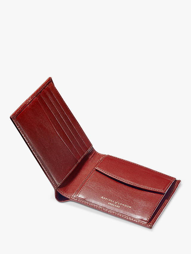 Aspinal of London Single Billfold Smooth Leather Coin Wallet, Cognac