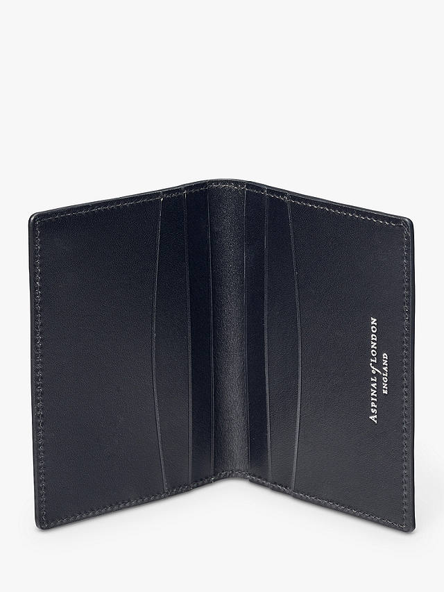 Aspinal of London Double Fold Leather Credit Card Holder, Black