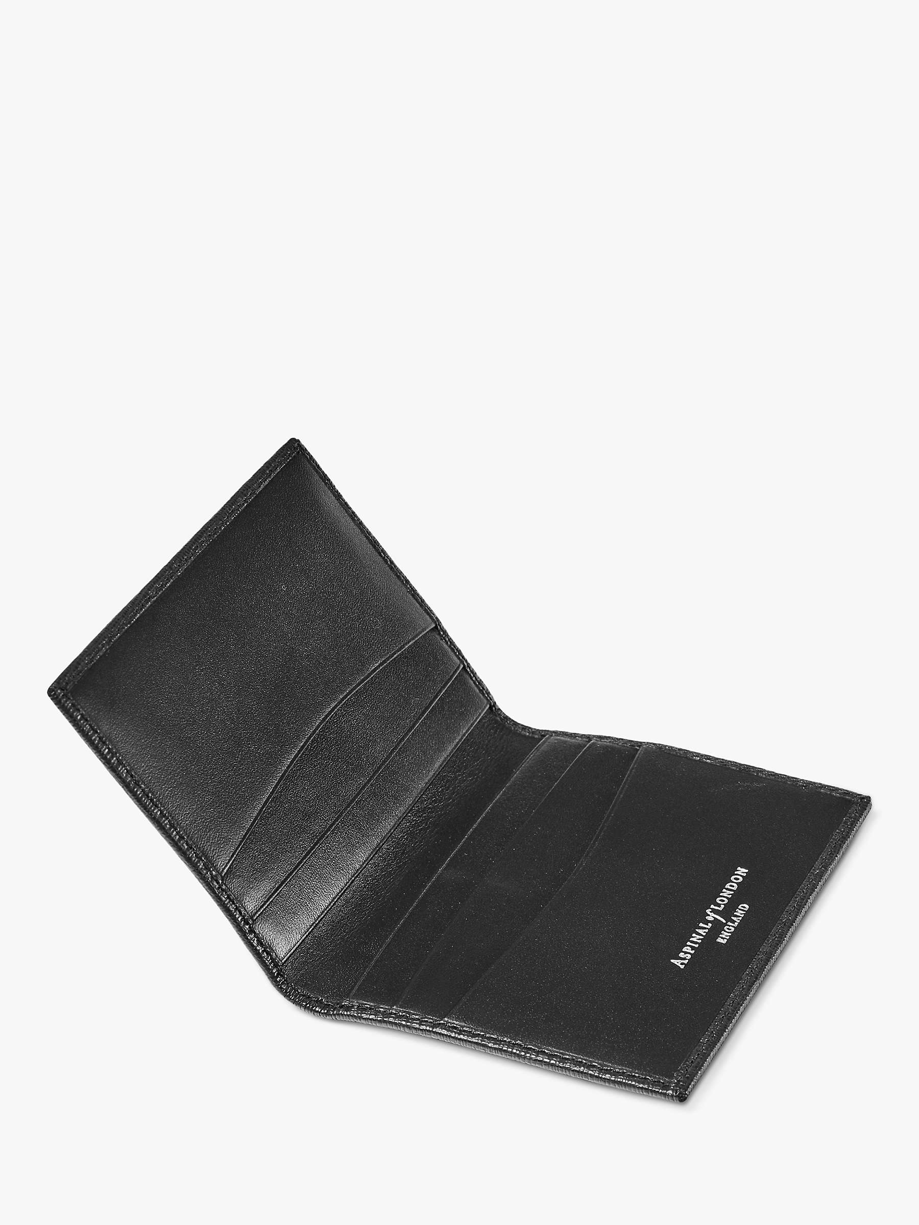 Aspinal of London Double Fold Leather Credit Card Holder, Black at John ...