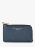 Aspinal of London Pebble Leather Zipped Coin and Card Holder, Navy