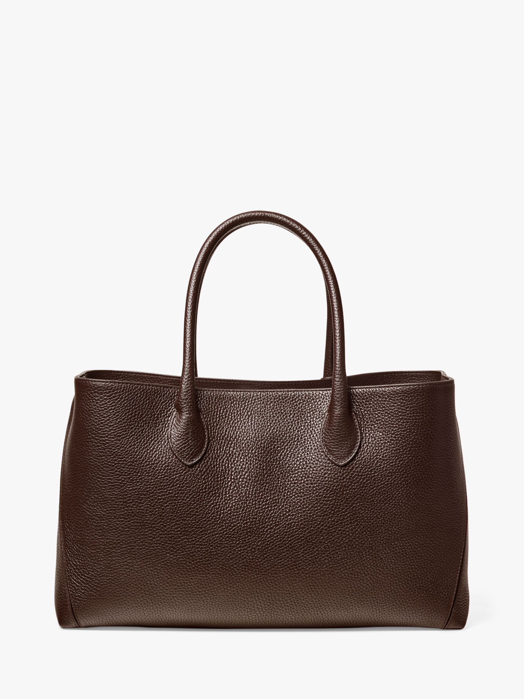 Aspinal of London Leather London Tote Bag, Chocolate at John Lewis ...