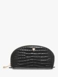 Aspinal of London Small Croc Effect Leather Cosmetic Case, Black