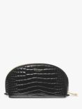 Aspinal of London Small Croc Effect Leather Cosmetic Case, Black