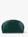Aspinal of London Large Croc Effect Leather Cosmetic Case, Evergreen