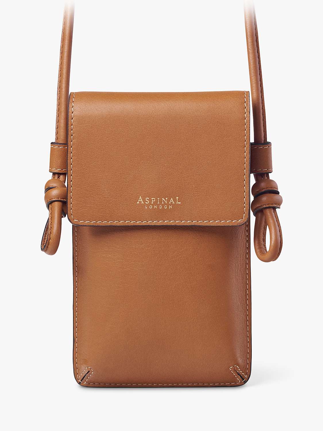 Buy Aspinal of London Ella Smooth Leather Phone Pouch, Tan Online at johnlewis.com