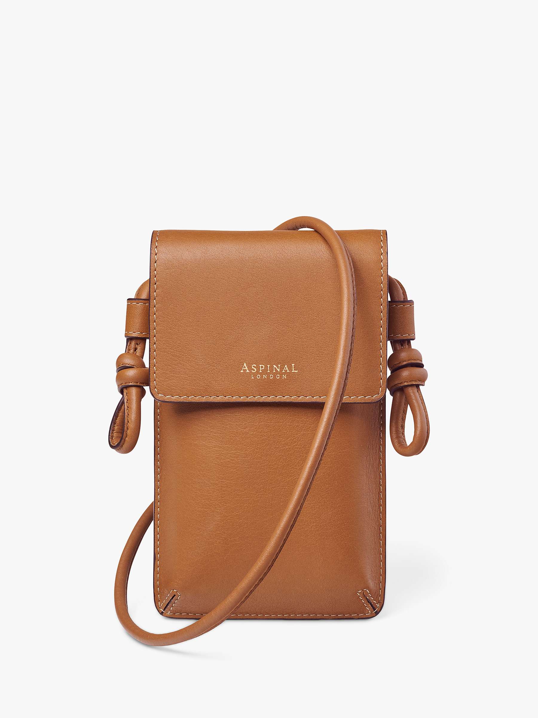 Buy Aspinal of London Ella Smooth Leather Phone Pouch, Tan Online at johnlewis.com