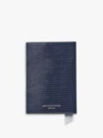 Aspinal of London Lizard Leather Passport Cover, Midnight Blue