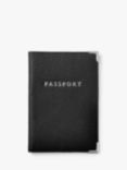 Aspinal of London Pebble Leather Passport Cover, Black