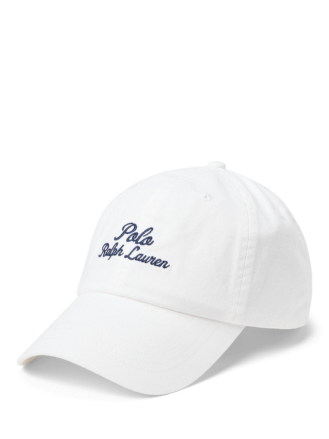 Ralph Lauren Chain Stitched Logo Cap, White