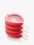 Lékué Strawberry Shaped Ice Cream Moulds, Set of 4, Red