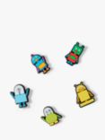 Crocs Kids' Tiny Robot Crew Jibbitz, Pack Of 5, Multi