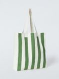 John Lewis Cotton Tote Bag, Green Stripe