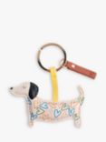 Caroline Gardner Hearts Sausage Dog Keyring, Multi