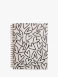 Caroline Gardner A4 Monochrome Hearts Notebook, Multi