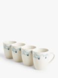 John Lewis ANYDAY Mila Floral Print Porcelain Mug, Set of 4, 350ml, Blue