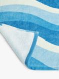 John Lewis ANYDAY Wavy Stripe Beach Towel, Blue
