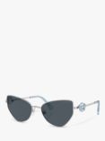 Swarovski SK7003 Women's Irregular Sunglasses, Silver/Grey