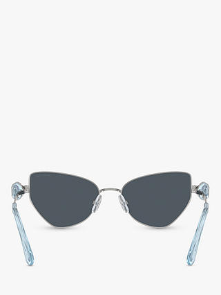 Swarovski SK7003 Women's Irregular Sunglasses, Silver/Grey