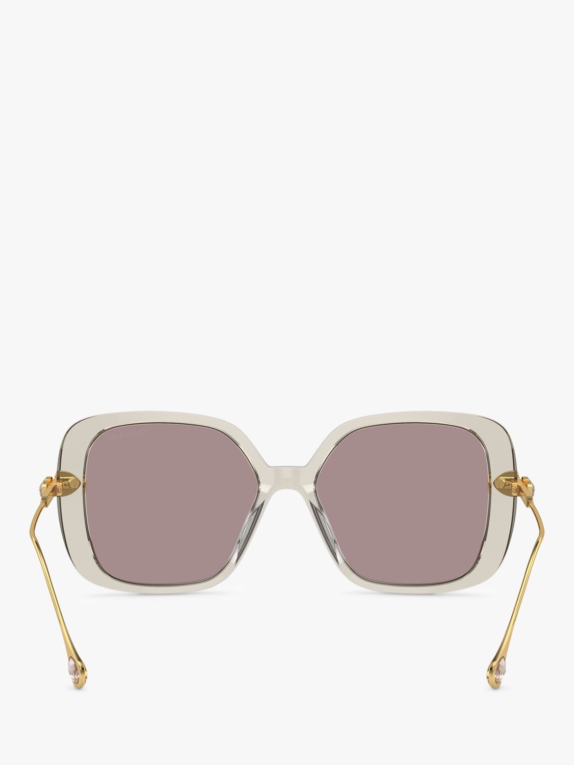 Swarovski SK6011 Women's Square Sunglasses, Transparent Light Brown/Violet