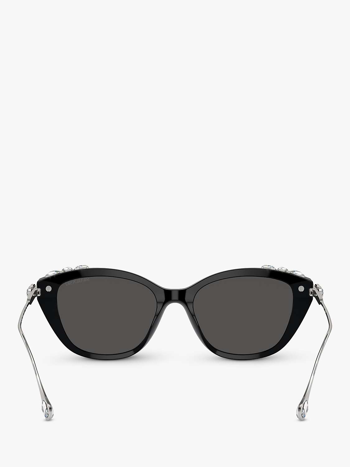 Buy Swarovski SK6010 Women's Crystal Cat's Eye Sunglasses, Black Online at johnlewis.com