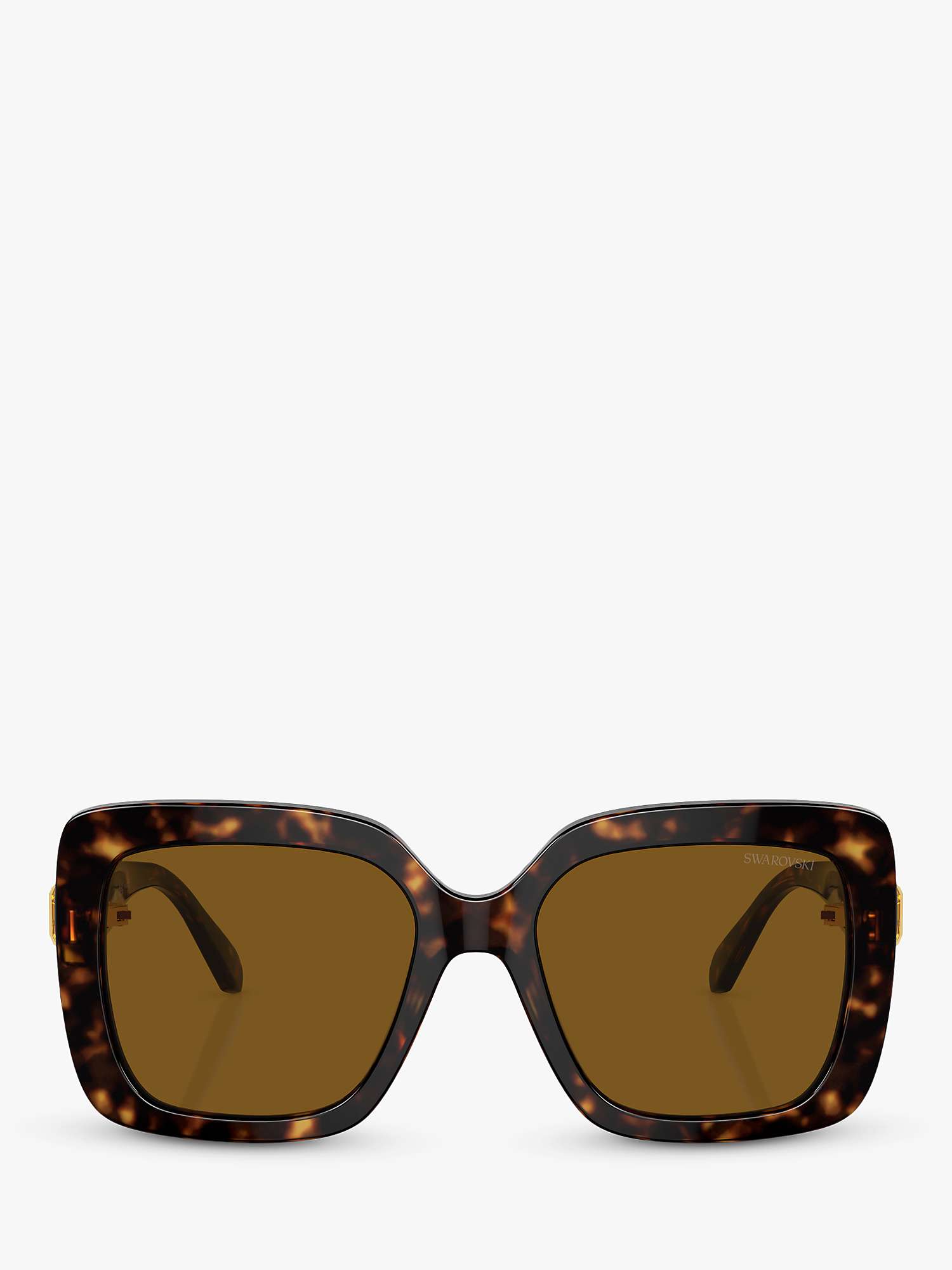 Buy Swarovski SK6001 Women's Polarised Square Sunglasses, Tortoiseshell/Havana Online at johnlewis.com