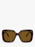 Swarovski SK6001 Women's Polarised Square Sunglasses, Tortoiseshell/Havana