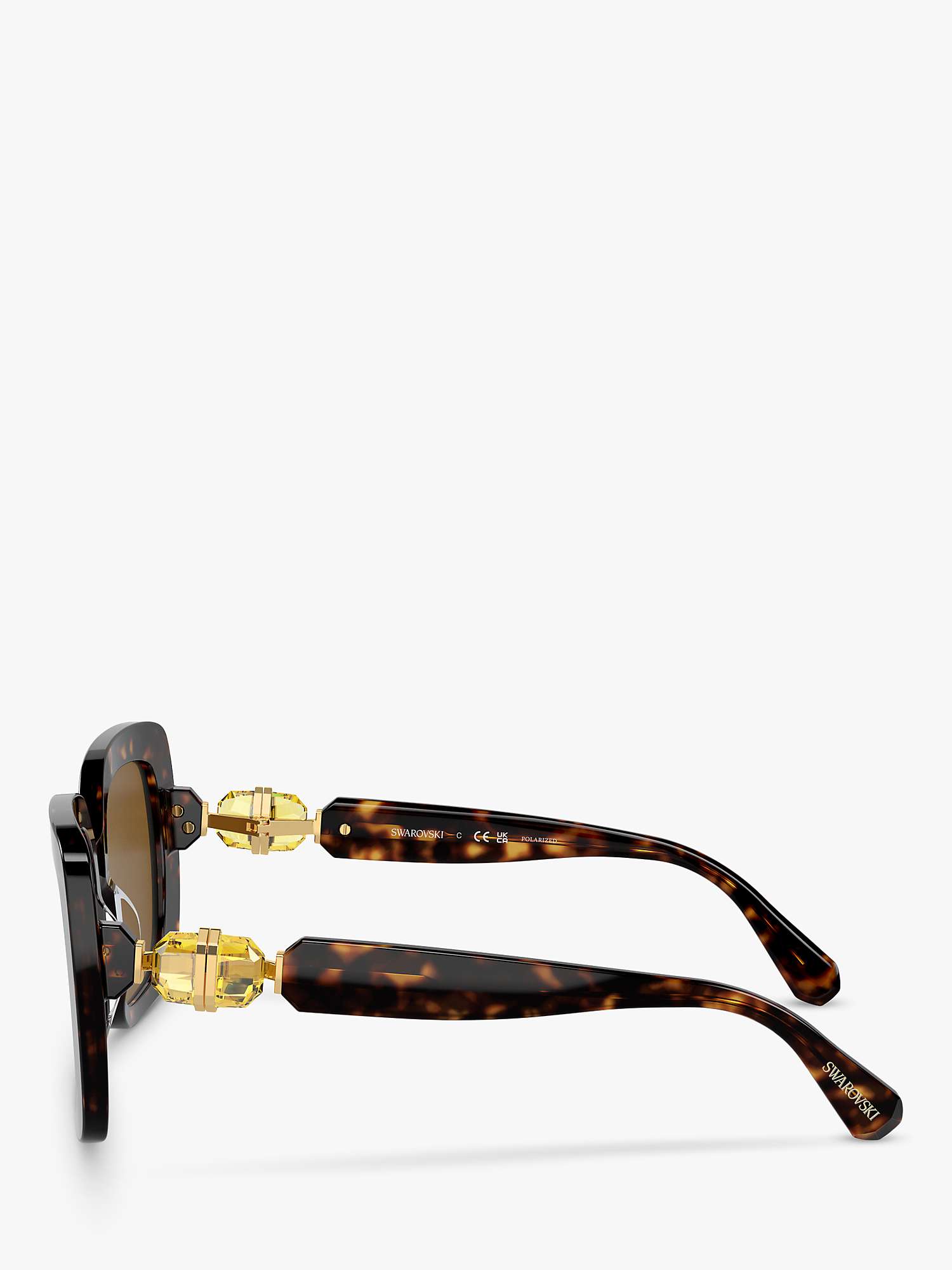 Buy Swarovski SK6001 Women's Polarised Square Sunglasses, Tortoiseshell/Havana Online at johnlewis.com