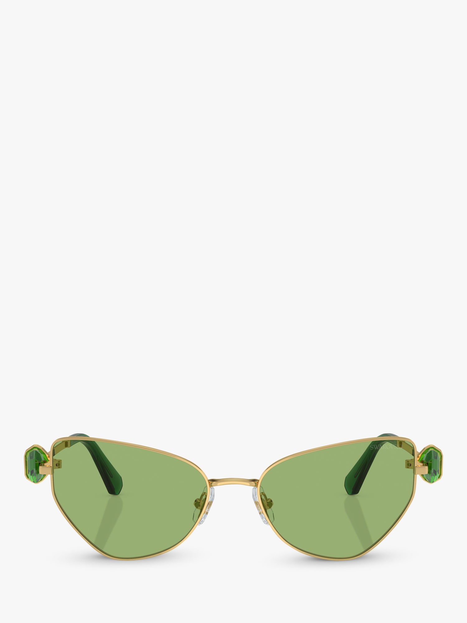 Buy Swarovski SK7003 Women's Irregular Butterfly Sunglasses, Gold/Green Online at johnlewis.com