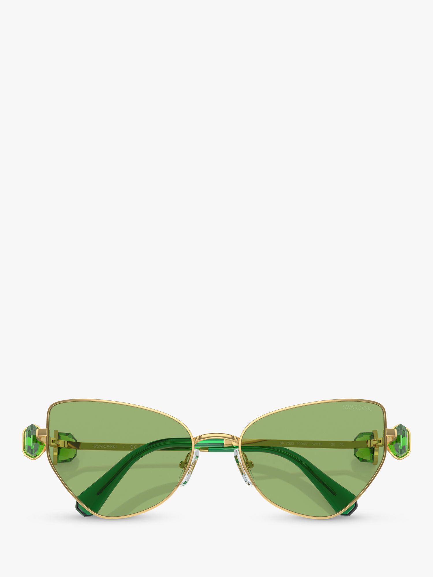 Buy Swarovski SK7003 Women's Irregular Butterfly Sunglasses, Gold/Green Online at johnlewis.com