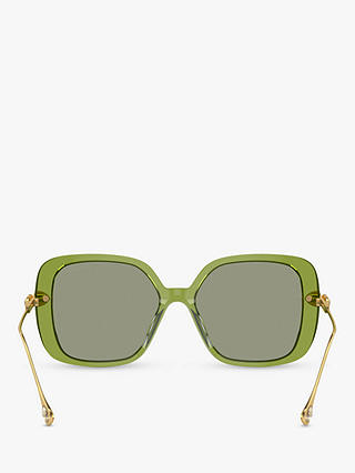 Swarovski SK6011 Women's Square Sunglasses, Transparent Green/Green