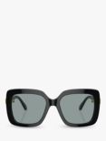 Swarovski SK6001 Women's Square Sunglasses, Black/Grey