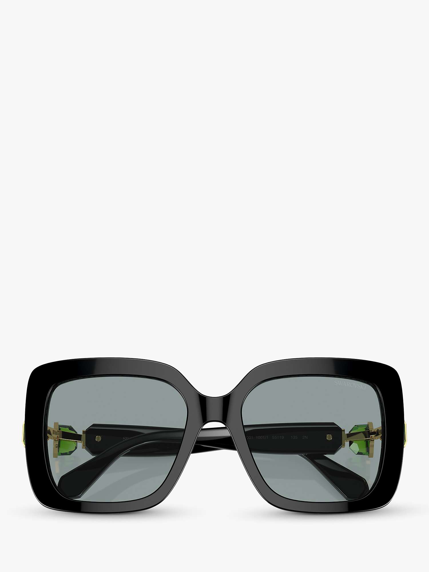 Buy Swarovski SK6001 Women's Square Sunglasses, Black/Grey Online at johnlewis.com