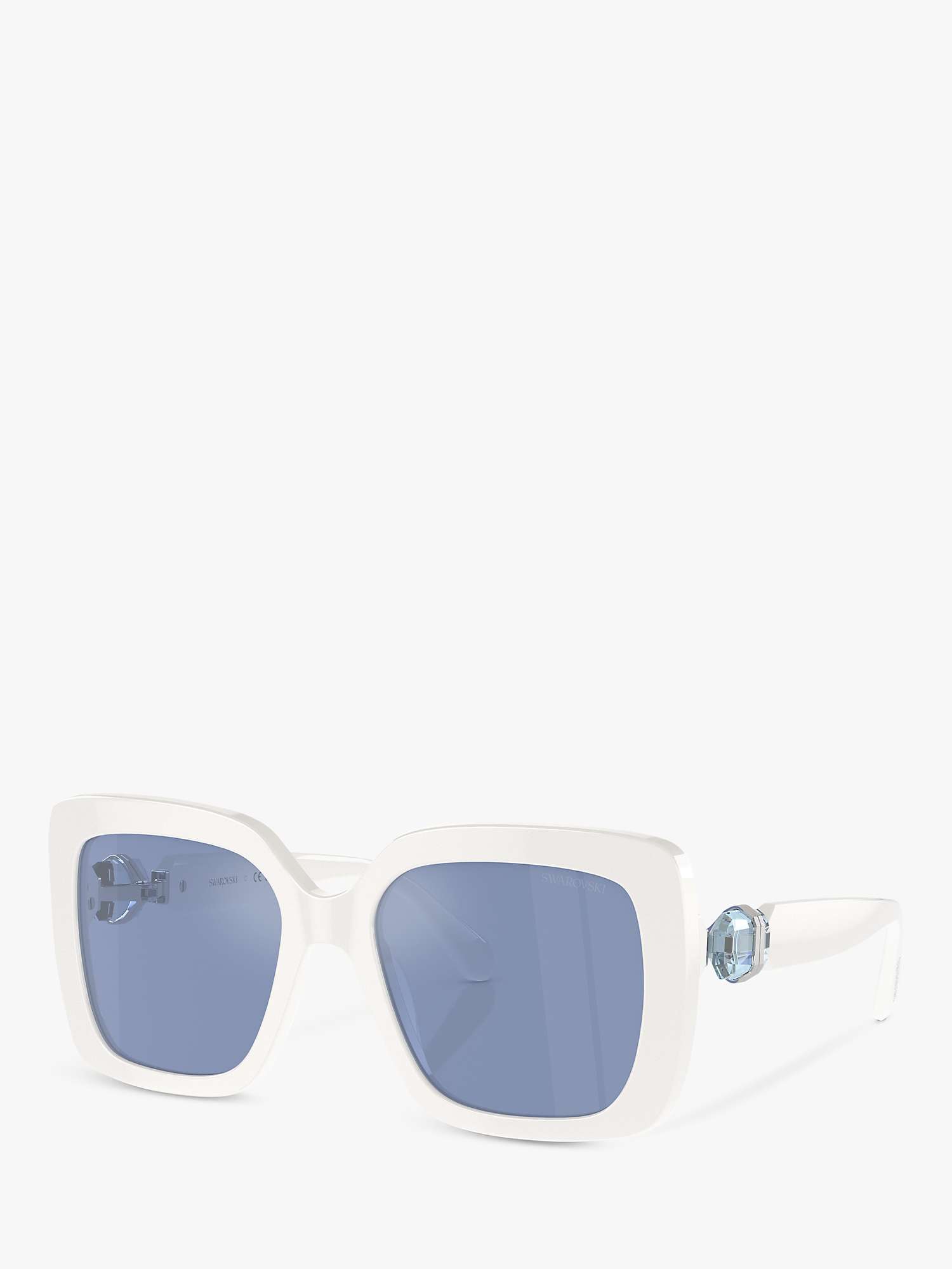 Buy Swarovski SK6001 Women's Square Sunglasses, White/Blue Online at johnlewis.com