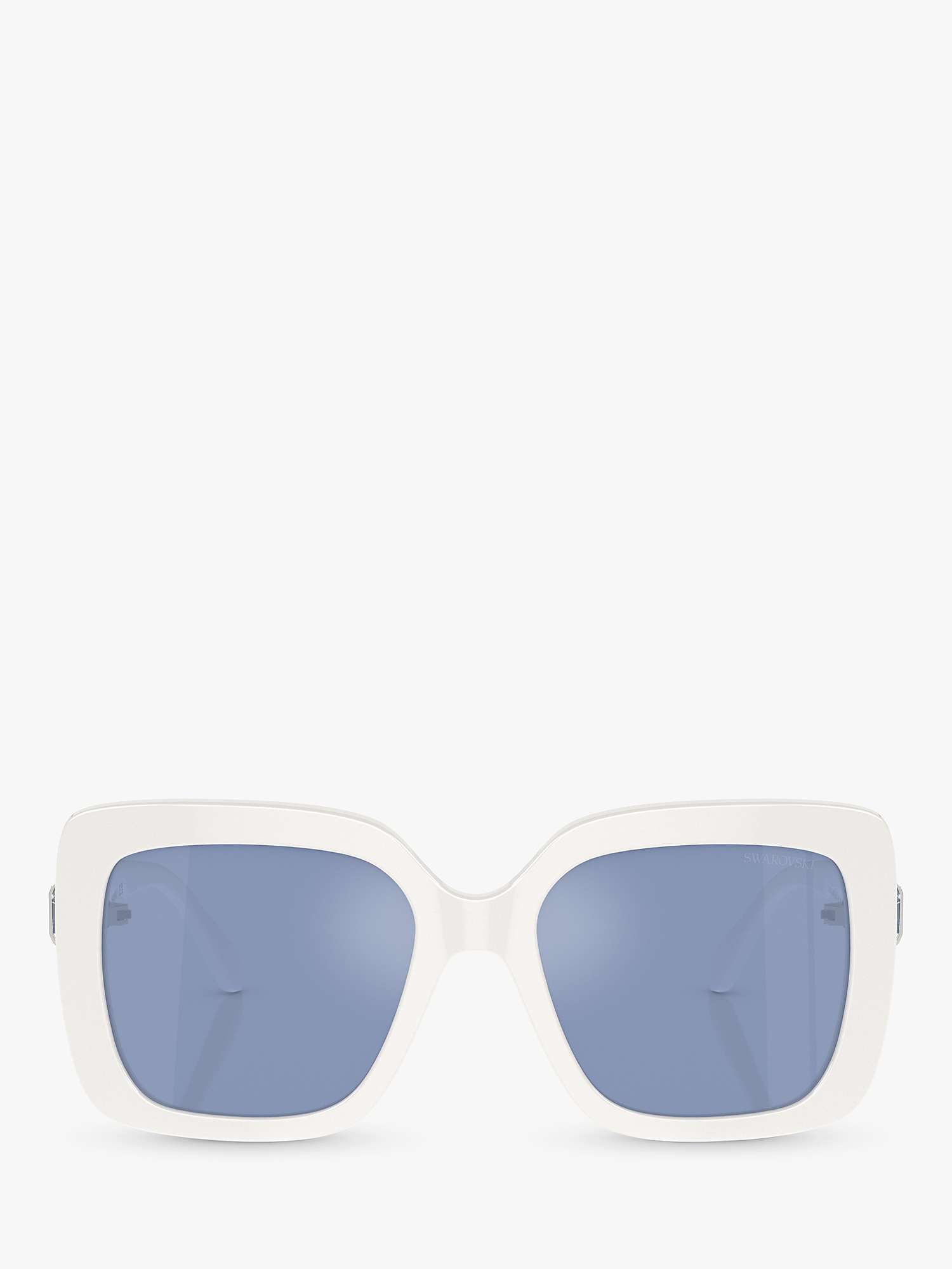 Buy Swarovski SK6001 Women's Square Sunglasses, White/Blue Online at johnlewis.com